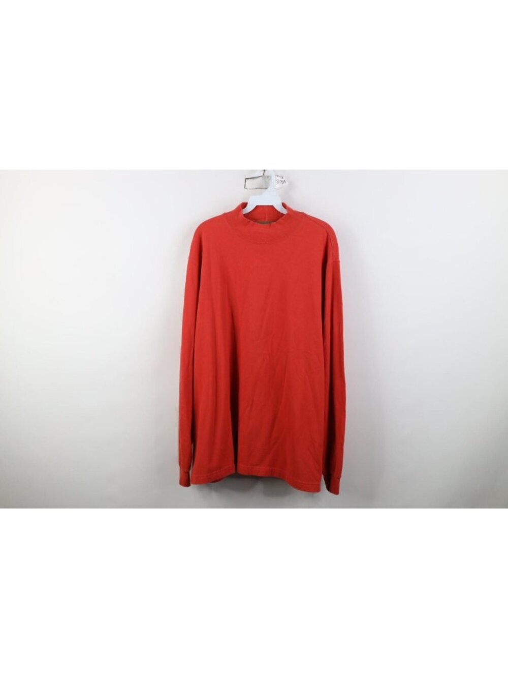 Vintage 90s Lands End Mens XL Faded Soft Cotton Mock Neck Long Sleeve T-Shirt